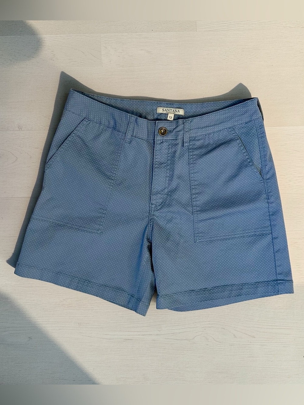 Women's Light Blue Casual Patch-Pocket Shirts Size 12